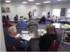 A photo of a Town Hall meeting to identify barriers