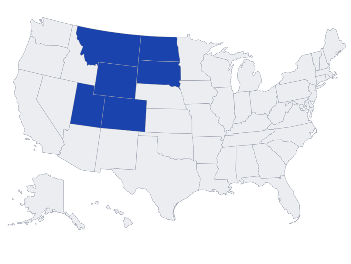 Map of RMADAC covered US States
